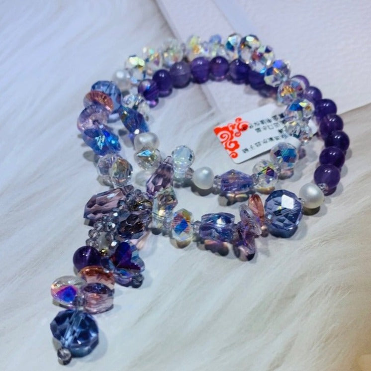Womens Crystal Pearl Bracelet