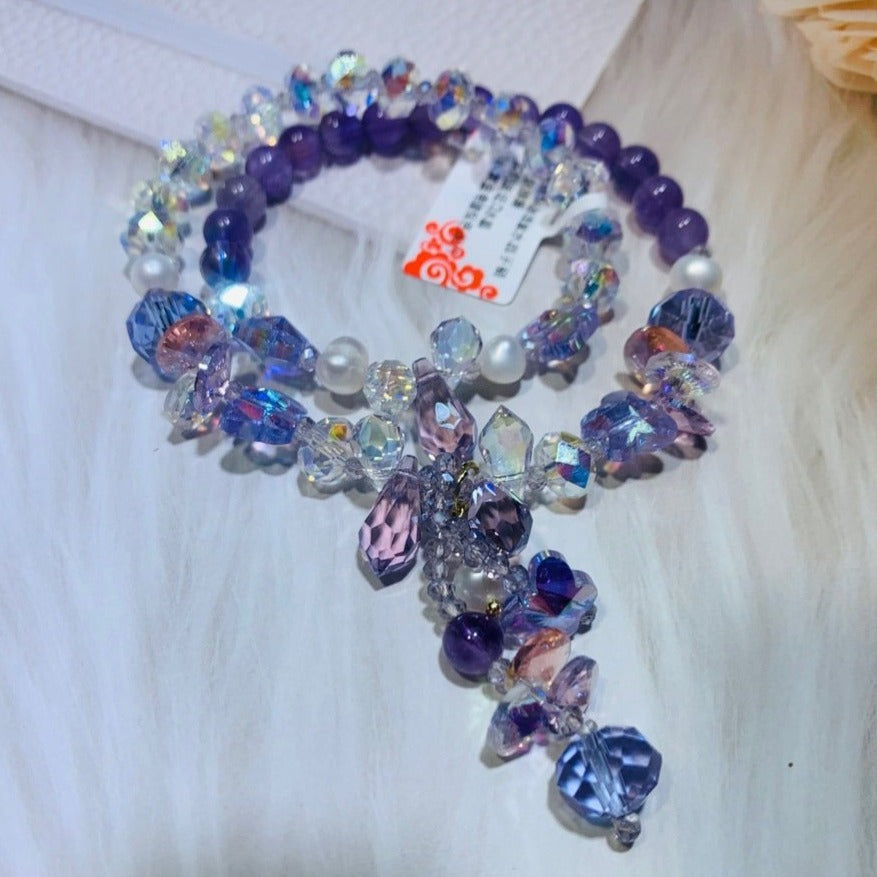 Womens Crystal Pearl Bracelet