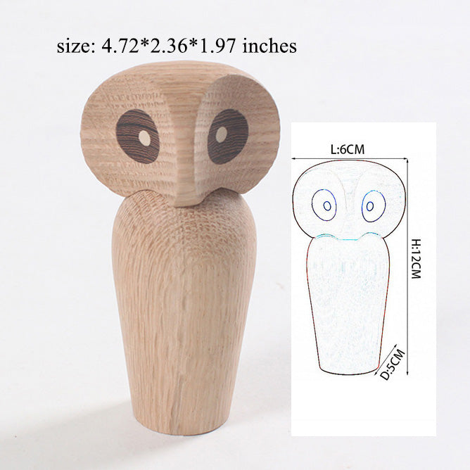 Wood Crafts Owl Figurine